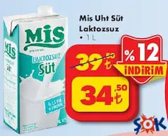 MİS UHT SÜT LAKTOZSUZ 1 L indirimli fiyat MİS UHT SÜT LAKTOZSUZ 1 L fiyat ve kampanya bilgisi